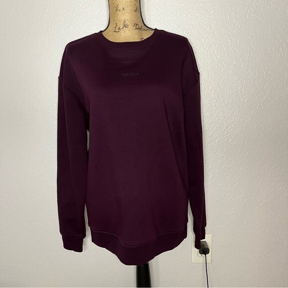 NWOT Koral Purple Size S Levi Crewneck Pullover Terry Sweatshirt Relaxed Gym - Picture 1 of 7